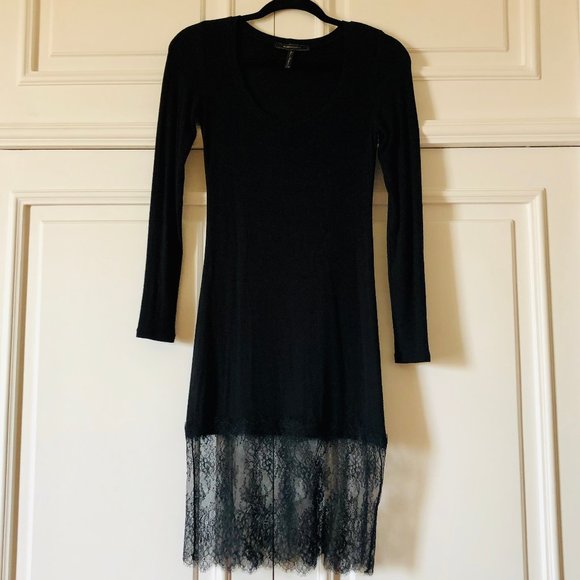 BCBGMaxAzria “Livi” Lace-Hem Ribbed Tunic Dress XXS - Picture 3 of 16